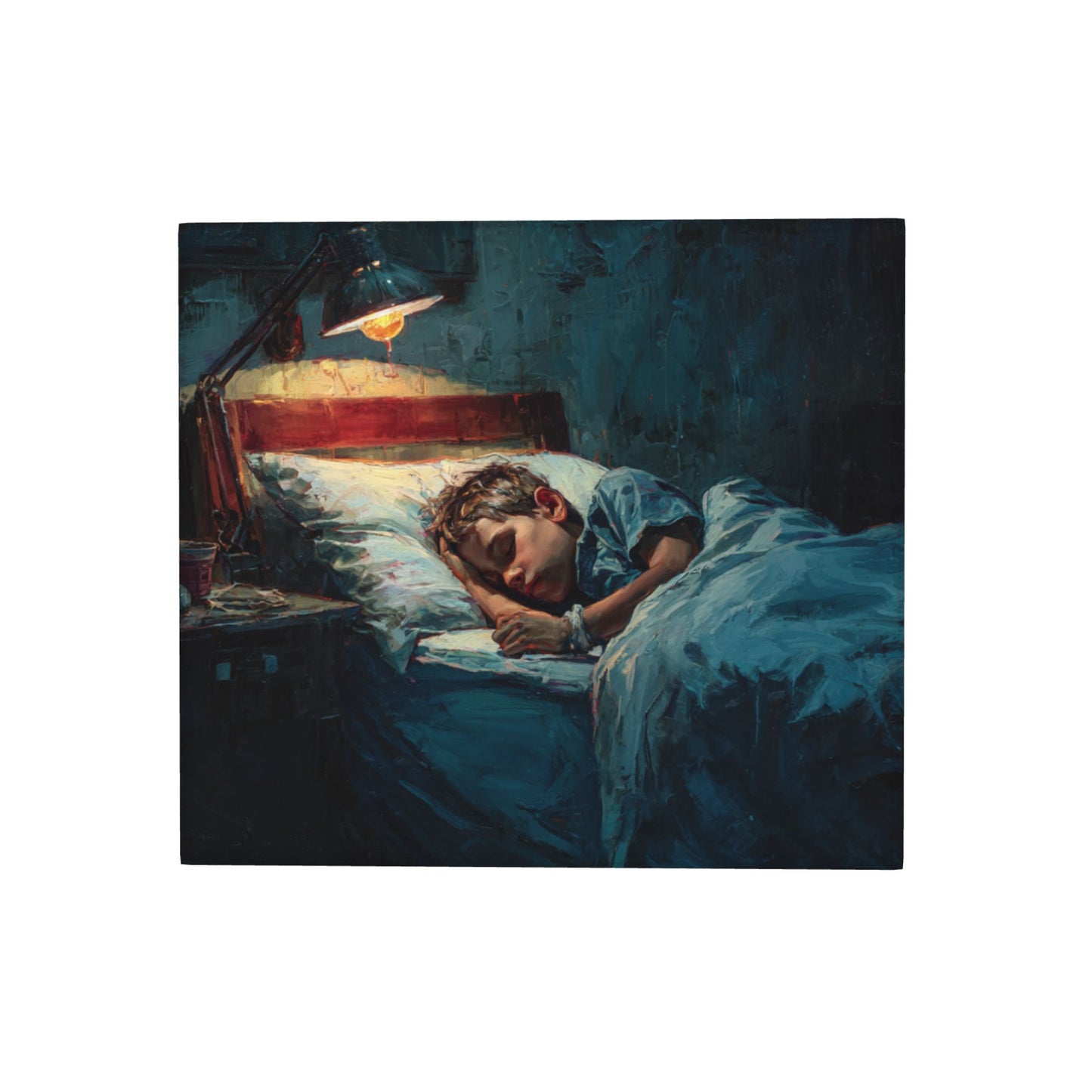 2-Pack Absorbent Kitchen Counter Mats β Calm Sleeping Child Oil Painting Design β Fast-Drying, Non-Slip, Foldable, Machine Washable β 18 x 16 Inches