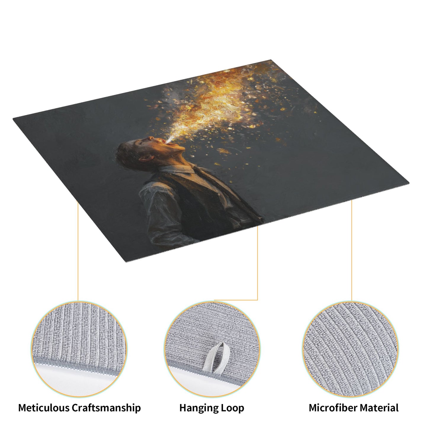 2-pack  Water-Absorbent Kitchen Drying Mat – Anti-Slip Microfiber Dish Mat for Countertops – Fast Drying & Foldable – Artistic Design – 18x16 Inches