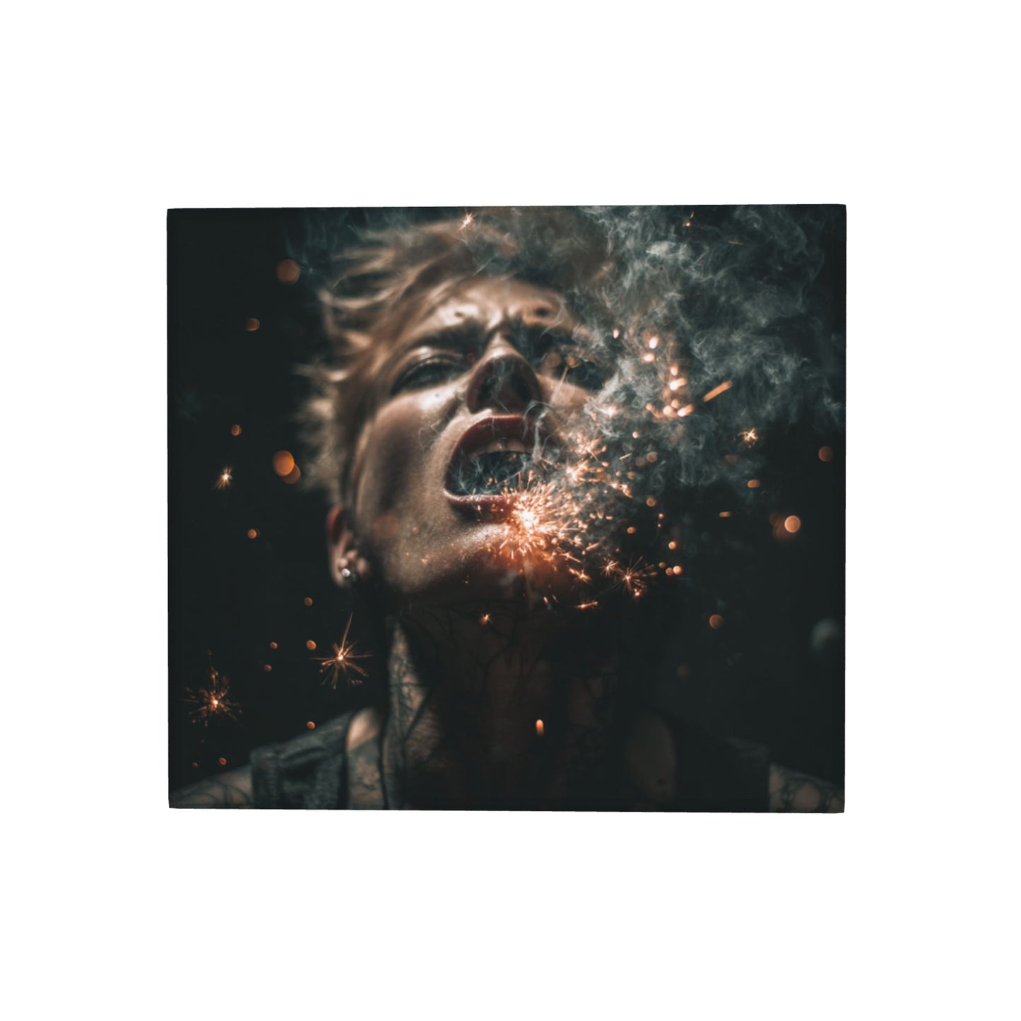 2-Pack Kitchen Counter Dish Drying Mats – Absorbent & Quick-Dry with Anti-Slip Backing – Foldable with Hanging Loop – Artistic Dark Spark Design – 18 x 16 in