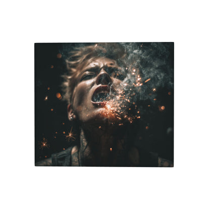 2-Pack Kitchen Counter Dish Drying Mats – Absorbent & Quick-Dry with Anti-Slip Backing – Foldable with Hanging Loop – Artistic Dark Spark Design – 18 x 16 in