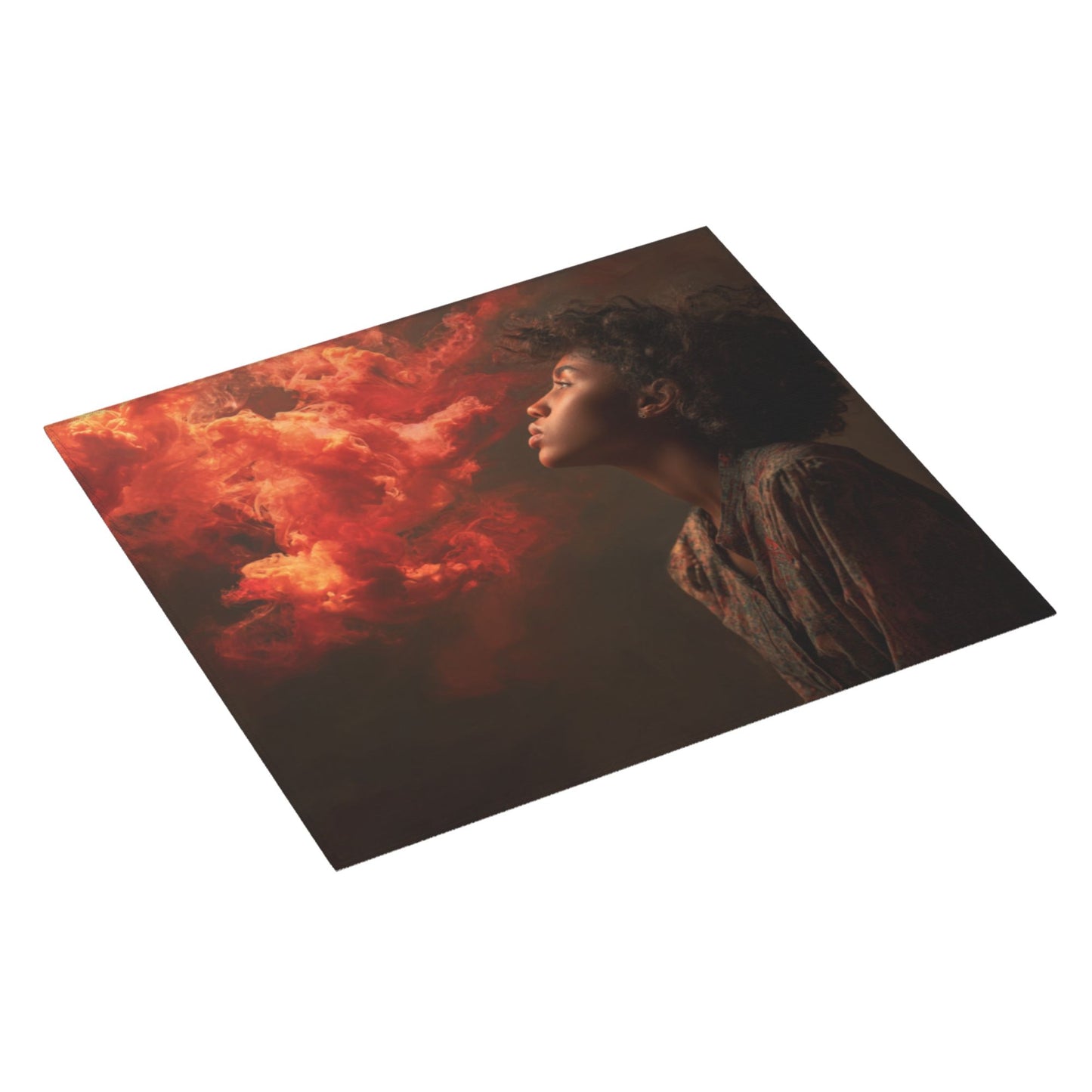 2-Piece Kitchen Counter Drying Mats – High Absorbency & Fast Dry – Non-Slip Base – Foldable with Hanging Loop – Artistic Red Smoke Design – 18 x 16 Inches