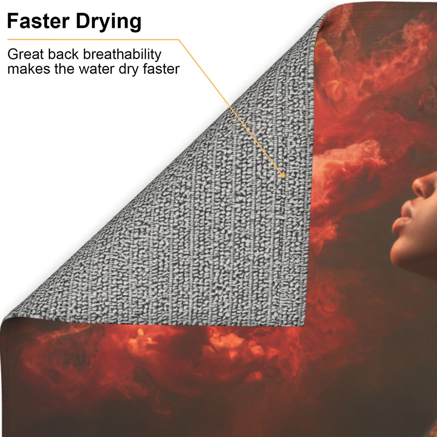 2-Piece Kitchen Counter Drying Mats – High Absorbency & Fast Dry – Non-Slip Base – Foldable with Hanging Loop – Artistic Red Smoke Design – 18 x 16 Inches