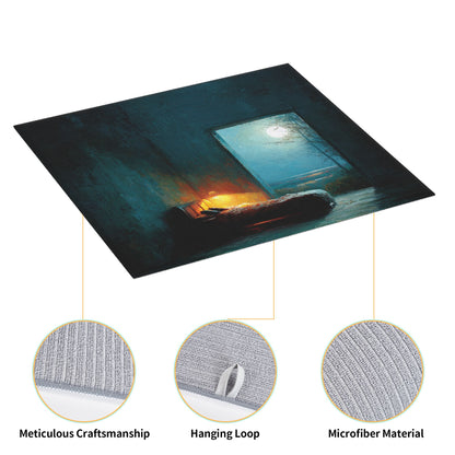 2-Pack Absorbent Kitchen Drying Mats – Artistic Moonlight Bedroom Design – Non-Slip, Fast-Dry, Foldable – Machine Washable – 18 x 16 Inches
