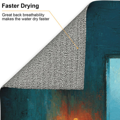 2-Pack Absorbent Kitchen Drying Mats – Artistic Moonlight Bedroom Design – Non-Slip, Fast-Dry, Foldable – Machine Washable – 18 x 16 Inches