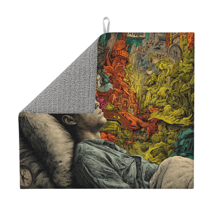 2-Pack Absorbent Dish Drying Mats – Non-Slip Fast-Dry Kitchen Counter Mats – Foldable & Machine Washable – Dream-Inspired Surreal Art Print – 18 x 16 Inches