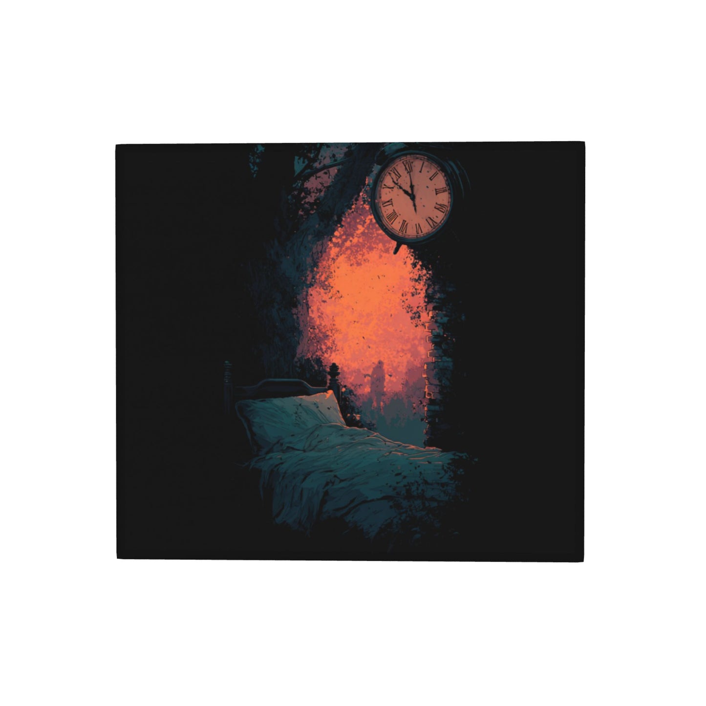 2-Pack Absorbent Kitchen Counter Mats – Vintage Clock & Burning Window Bedroom Art – Fast-Dry, Foldable, Non-Slip, Washable – 18 x 16 Inches