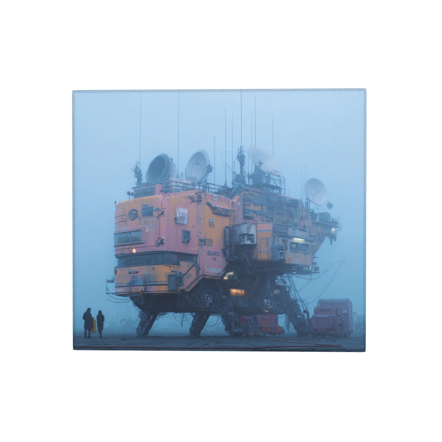 2-Pack Absorbent Kitchen Counter Mats – Cyberpunk Foggy Machine Structure Artwork – Quick-Dry, Anti-Slip, Foldable, Washable – 18 x 16 Inches