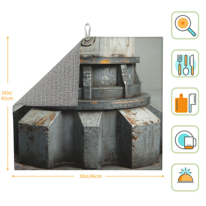 2-Pack Absorbent Kitchen Counter Mats – Rustic Metal Gear Design – Fast-Drying, Non-Slip, Machine Washable – 18 x 16 Inches