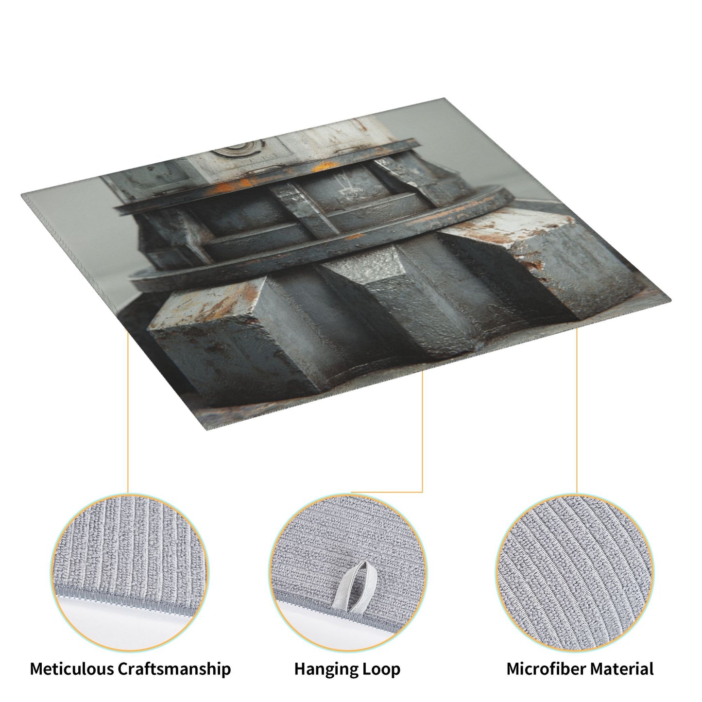 2-Pack Absorbent Kitchen Counter Mats – Rustic Metal Gear Design – Fast-Drying, Non-Slip, Machine Washable – 18 x 16 Inches