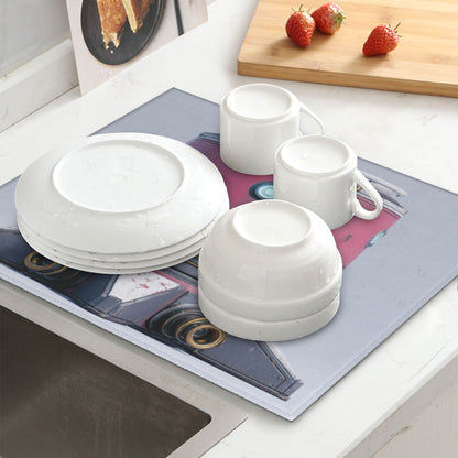 2-Pack Absorbent Kitchen Counter Mats – Sci-Fi Robot Device Theme – Quick Dry, Non-Slip, Machine Washable – 18 x 16 Inches