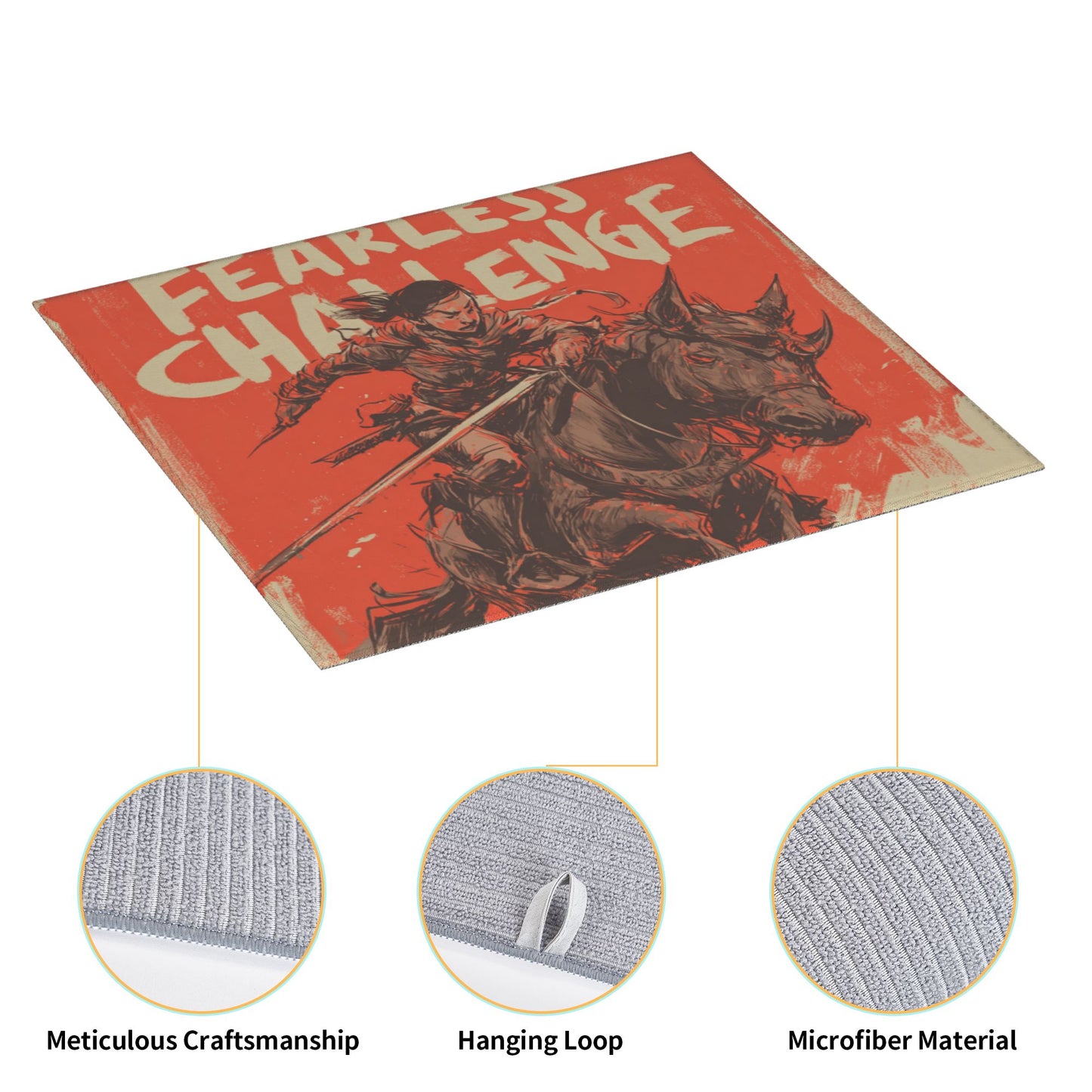 2-Pack Absorbent Kitchen Counter Mats – Comic-Inspired Warrior Illustration – Quick Dry, Non-Slip, Washable – 18 x 16 Inches