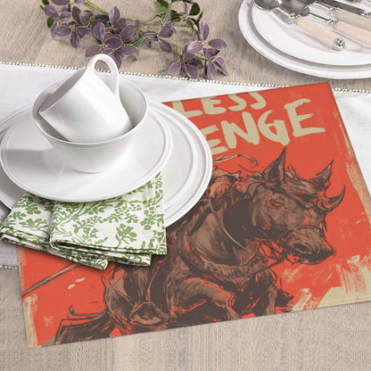 2-Pack Absorbent Kitchen Counter Mats – Comic-Inspired Warrior Illustration – Quick Dry, Non-Slip, Washable – 18 x 16 Inches