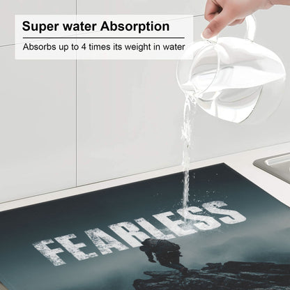 2-Pack Absorbent Kitchen Drying Mats – Mountain Explorer with   Typography – Quick-Dry, Non-Slip, Washable – 18 x 16 Inches Each