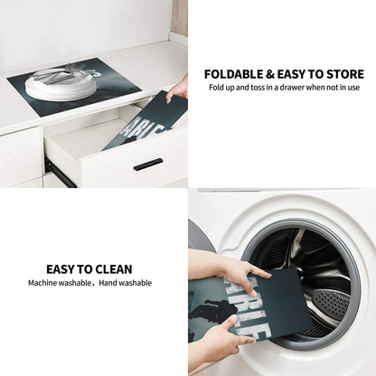 2-Pack Absorbent Kitchen Drying Mats – Mountain Explorer with   Typography – Quick-Dry, Non-Slip, Washable – 18 x 16 Inches Each