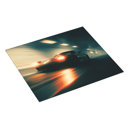 2-Pack Absorbent Kitchen Drying Mats – Black Sports Car in Night Tunnel – Super Absorbent, Quick Dry, Non-Slip, Hanging Loop – 18×16 in