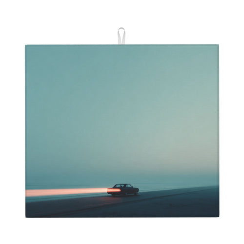 2-Pack Absorbent Kitchen Drying Mats – Minimalist Blue Horizon Driving Theme – Super Absorbent, Non-Slip, Quick Dry – 18×16 in