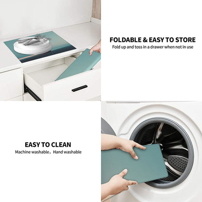 2-Pack Absorbent Kitchen Drying Mats – Minimalist Blue Horizon Driving Theme – Super Absorbent, Non-Slip, Quick Dry – 18×16 in