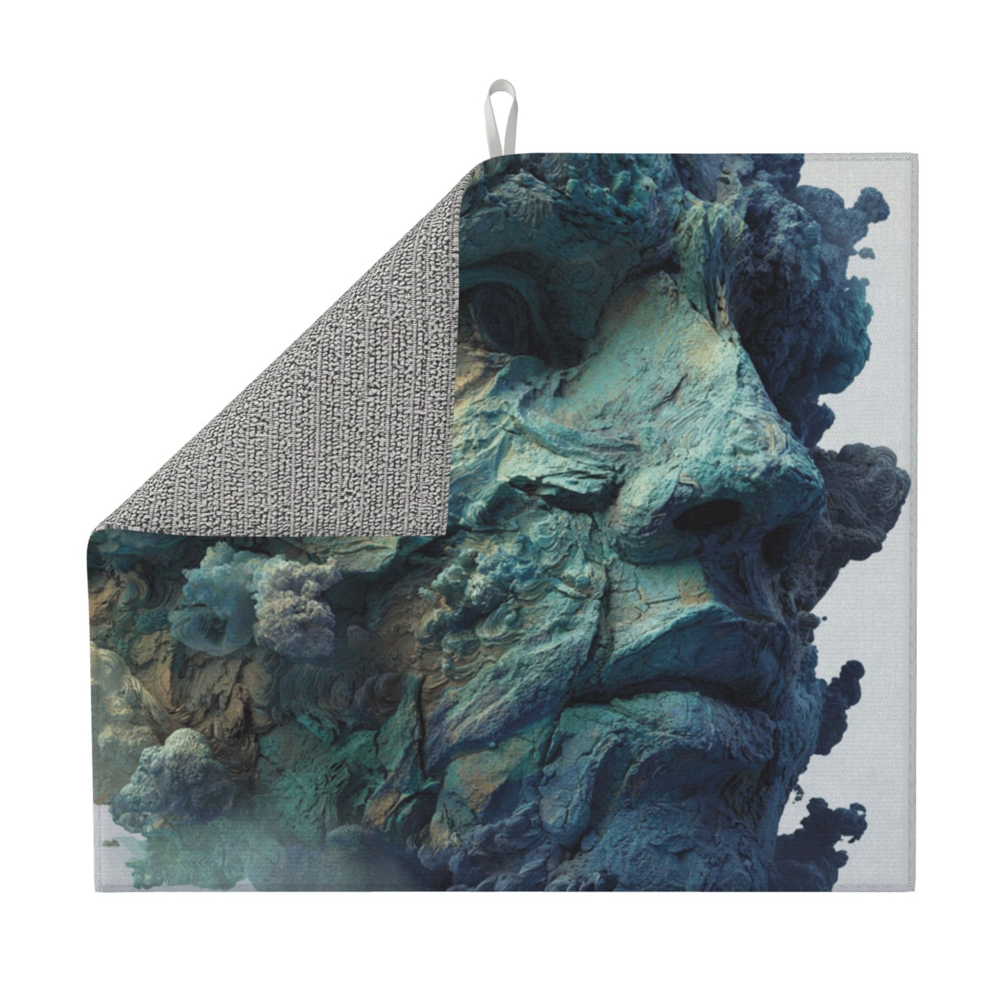 2-Pack Kitchen Counter Drying Mats – Abstract Rock Face Design – Quick Dry, Super Absorbent, Non-Slip – 18×16 inch