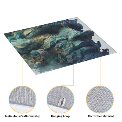 2-Pack Kitchen Counter Drying Mats – Abstract Rock Face Design – Quick Dry, Super Absorbent, Non-Slip – 18×16 inch
